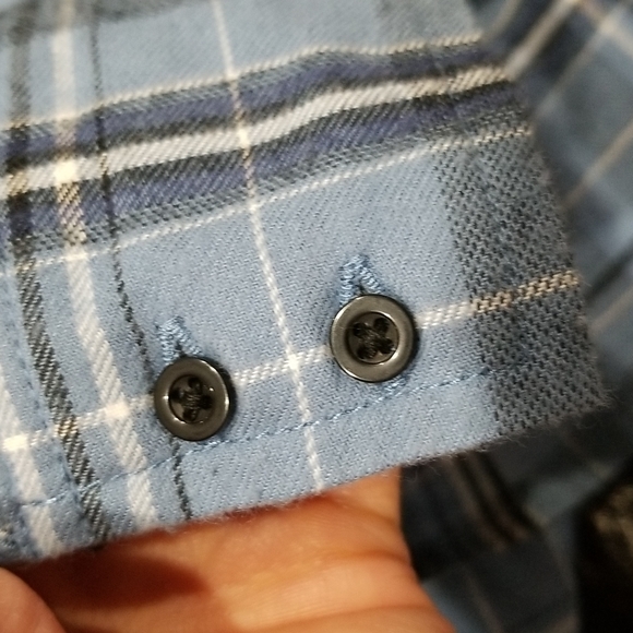 Embossed Sequin Back Checkered Flannel Tunic Shirt - Picture 10 of 10